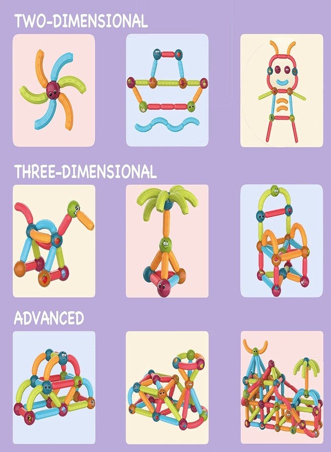 Kiditos DIY STEM Light Magnetic Sticks Building Blocks Toy for Kids, Magnetic Balls and Rods Set Kids Montessori Toys Stacking Toys for Kids Age 3+ Years (52 Pcs), Multi - Image 5